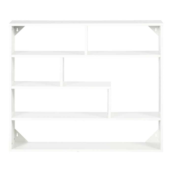 Libreria a Muro 4 Livelli 94x19,5x80 cm in Legno Bianco