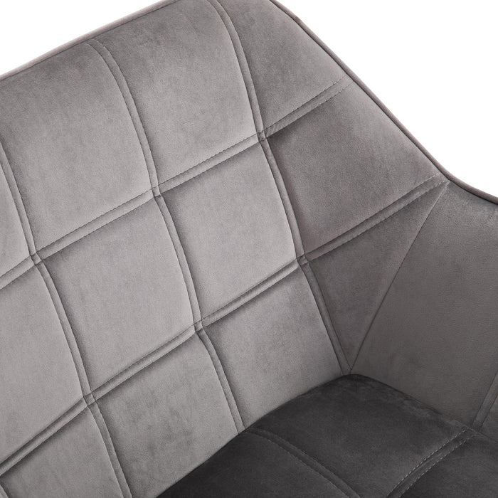 Poltroncina Imbottita 64x62x72,5 cm in Tessuto Effetto Velluto Grigio