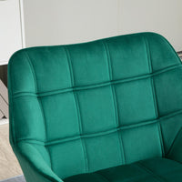 Poltroncina Imbottita 64x62x72,5 cm in Tessuto Effetto Velluto Verde