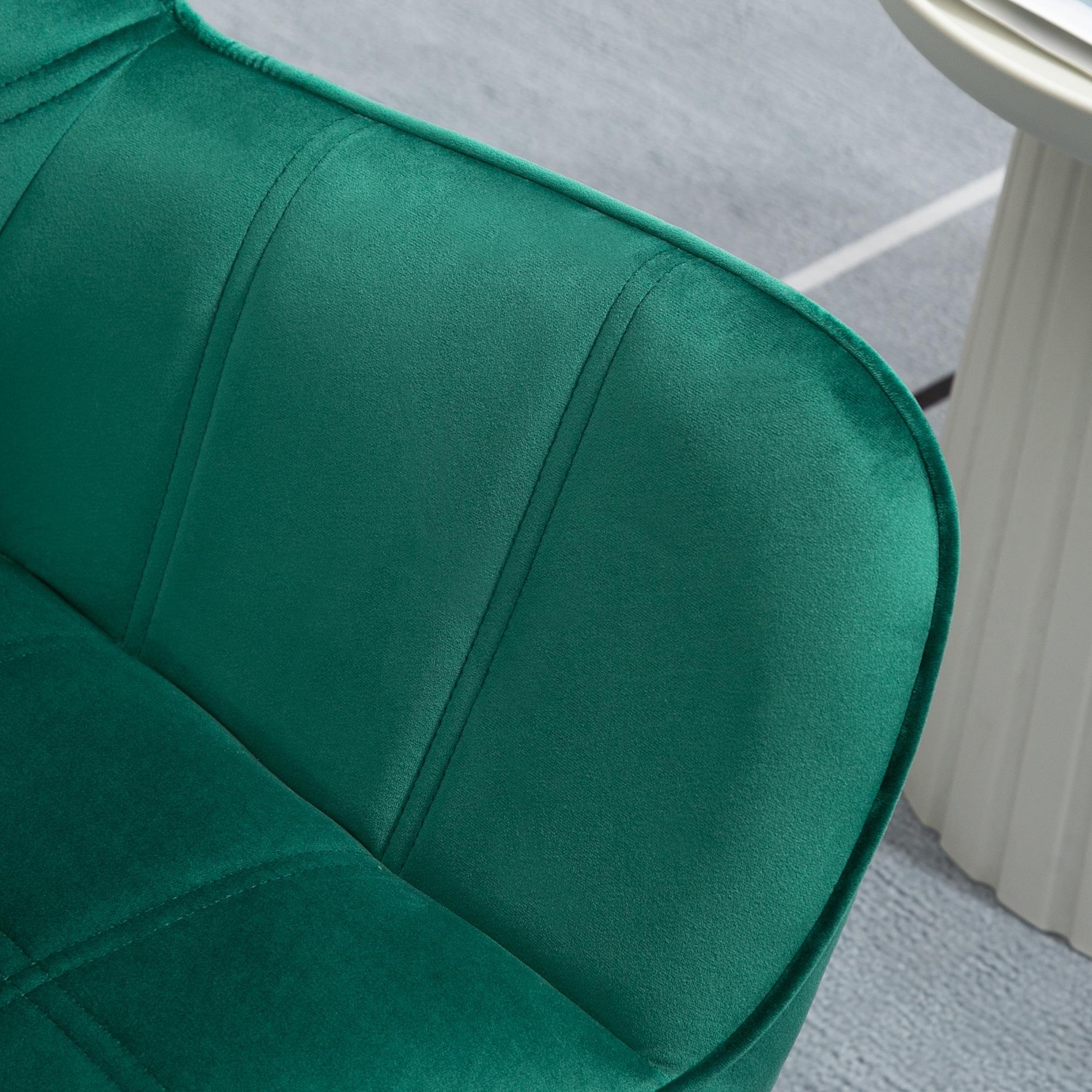 Poltroncina Imbottita 64x62x72,5 cm in Tessuto Effetto Velluto Verde