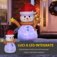 Pupazzo di Neve Gonfiabile 97x50x120 cm con Luci LED