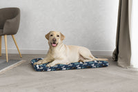 Cuscino Imbottito per Cani e Gatti 60x100 cm in Microfibra Blu Dogs