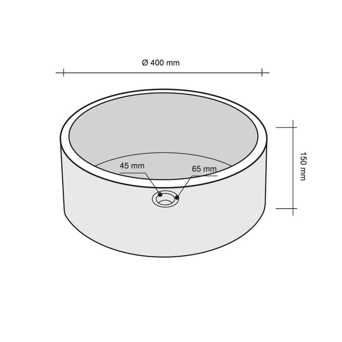 Lavabo da Appoggio in Marmo Cerchio Beige diametro 40 alto 15 cm 