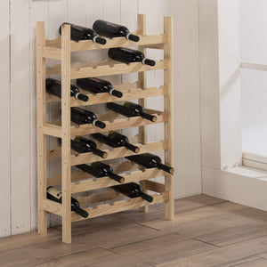 Cantinetta Portabottiglie 42 Bottiglie 63x25x98 cm in Pino Naturale  non Verniciato