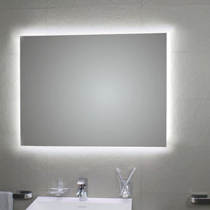 Specchio da bagno 100x80 cm  koh-i-noor modello PERIMETRALE AMBIENTE LED con retro illuminazione