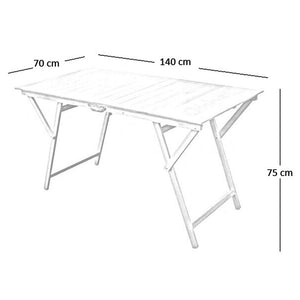 Tavolino in legno naturale richiudibile salvaspazio picnic cm 70 x 140 