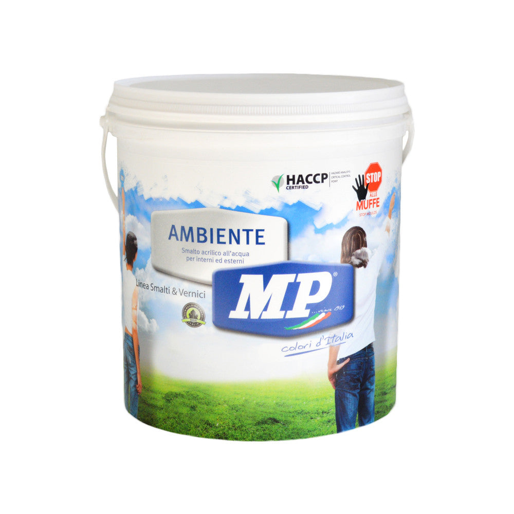 Ambiente Satinato Bianco Base A 750Ml-Smalto Acrilico Ad Impiego Universale Per Alimentari E Ospedali-Colorificio Mp