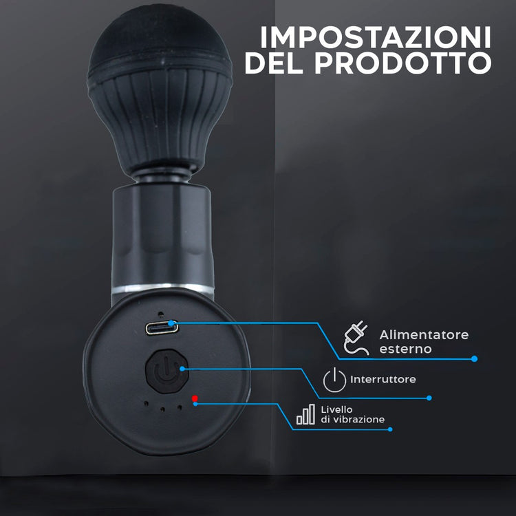 Massaggiatore Corpo Portatile Ricaricabile a Percussioni con 4 Velocità