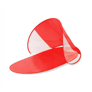 Stuoia da Spiaggia 139x66x58 cm Struttura Pop Up con Parasole Tessuto Impermeabile Rosso