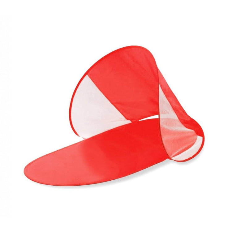 Stuoia da Spiaggia 139x66x58 cm Struttura Pop Up con Parasole Tessuto Impermeabile Rosso