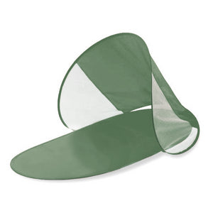 Stuoia da Spiaggia 139x66x58 cm Struttura Pop Up con Parasole Tessuto Impermeabile Verde