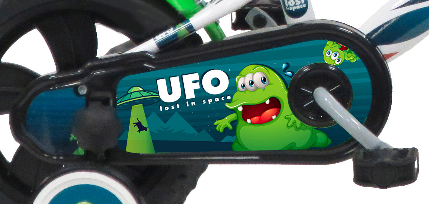 Bicicletta per Bambino 12” 1 Freno Gomme in EVA Ufo Bianca