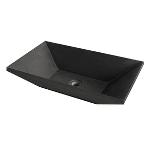 Lavabo da Appoggio in marmo Basalto Trapezio Nero 60x35  Altezza 15 cm