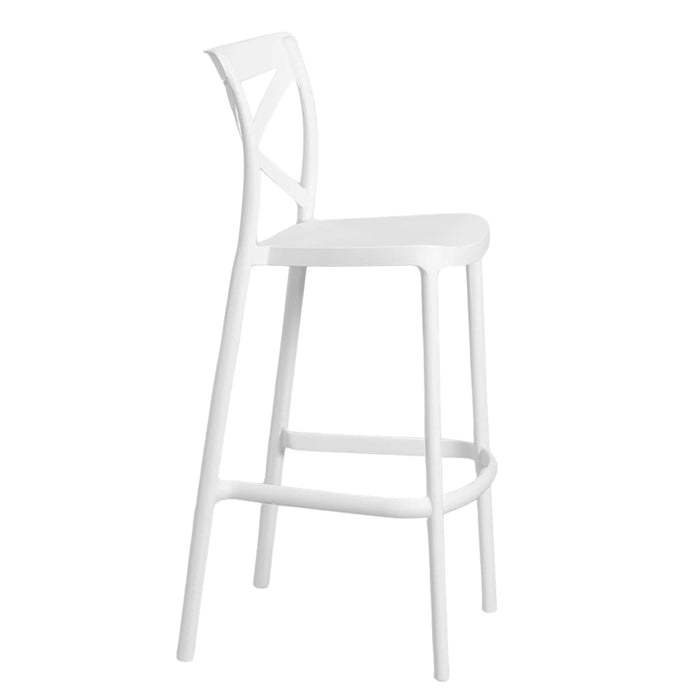 Sgabello alto da bar in plastica polipropilene bianco sprint h 75 cm