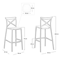 Sgabello alto da bar in plastica polipropilene bianco sprint h 75 cm