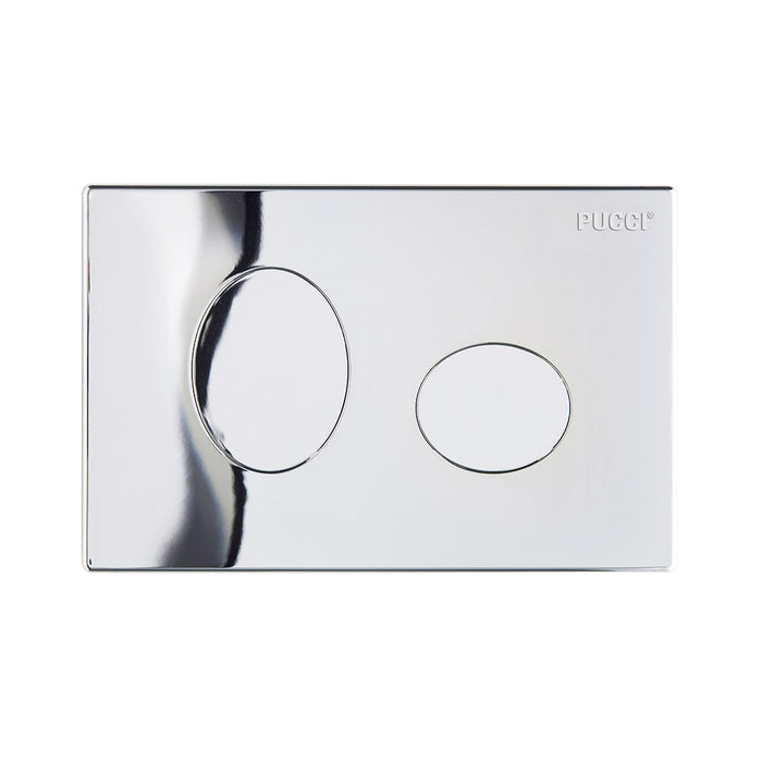 Placca per cassetta incasso pucci eco 2 pulsanti modello Ellisse Cromo