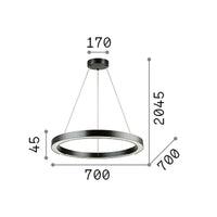 Sospensione Moderna Oracle Alluminio-Materie Plastiche Nero Led 35W 3000K