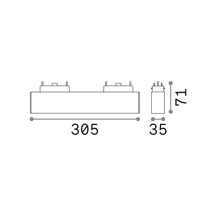 Sistema Binario Arca Accent Alluminio Nero Led 15W 3000K Luce Calda