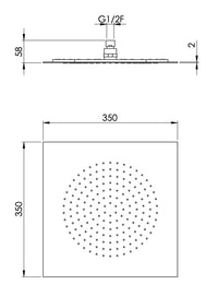 Soffione doccia ad incasso filomuro quadrato