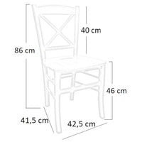 Sedia in legno venezia croce laccato avorio con seduta in massello x 2
