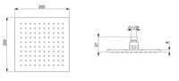 Soffione doccia quadrato 20x20 ispezionabile