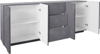 Credenza 4 Ante + 3 Cassetti 224,1x44,2x86 cm Ping Ardesia