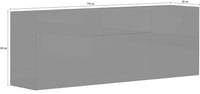 Credenza 3 Ante + 1 cassetto 170x40x60,5 cm Metis Antracite Lucido