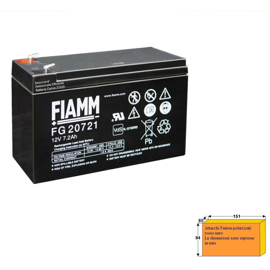 BATTERIA RICARICABILE FIAMM 12V 7,2AH Securvera SF-172BRFSCSD