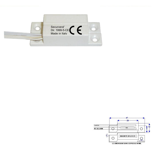 CONTATTO MAGNETICO NC A MATTONCINO DA ESTERNO Securvera ST-405CMABFTA