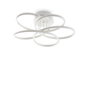 Plafoniera Moderna Karol Metallo Bianco Led 78W 4000K Luce Naturale D65Cm