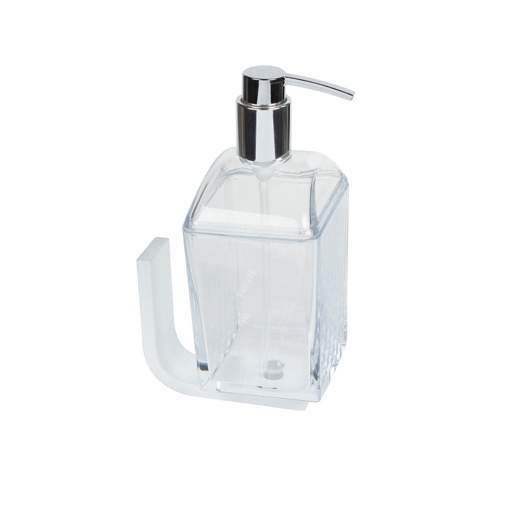 Dispenser Sapone da incollo linea 'Materia' in policarbonato - cm 10x8x18h - Koh-i-Noor - Supporto Bianco