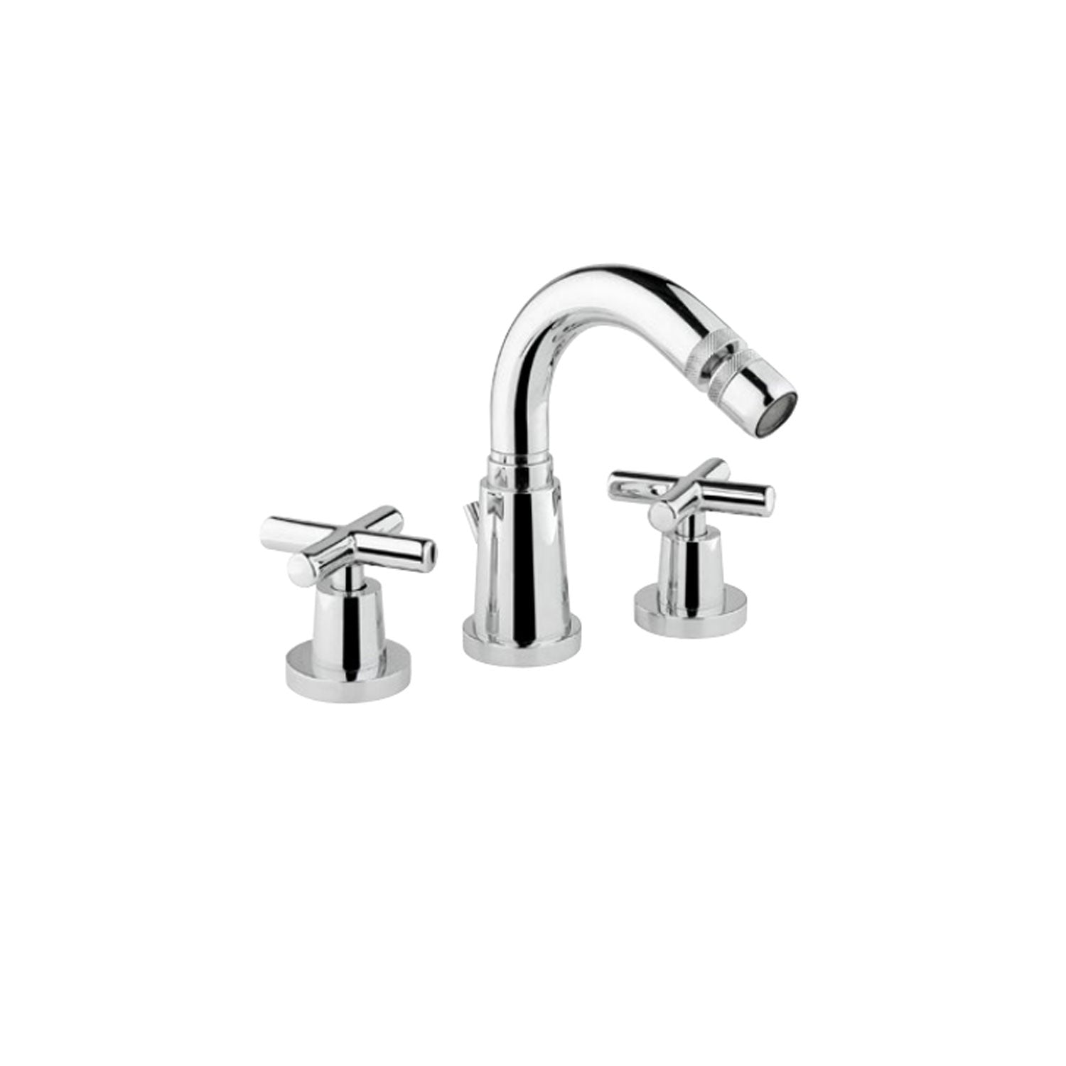 Kit miscelatori lavabo+bidet+doccia con deviatore a 2 uscite in ottone cromato collezione Sirio Keller Taps