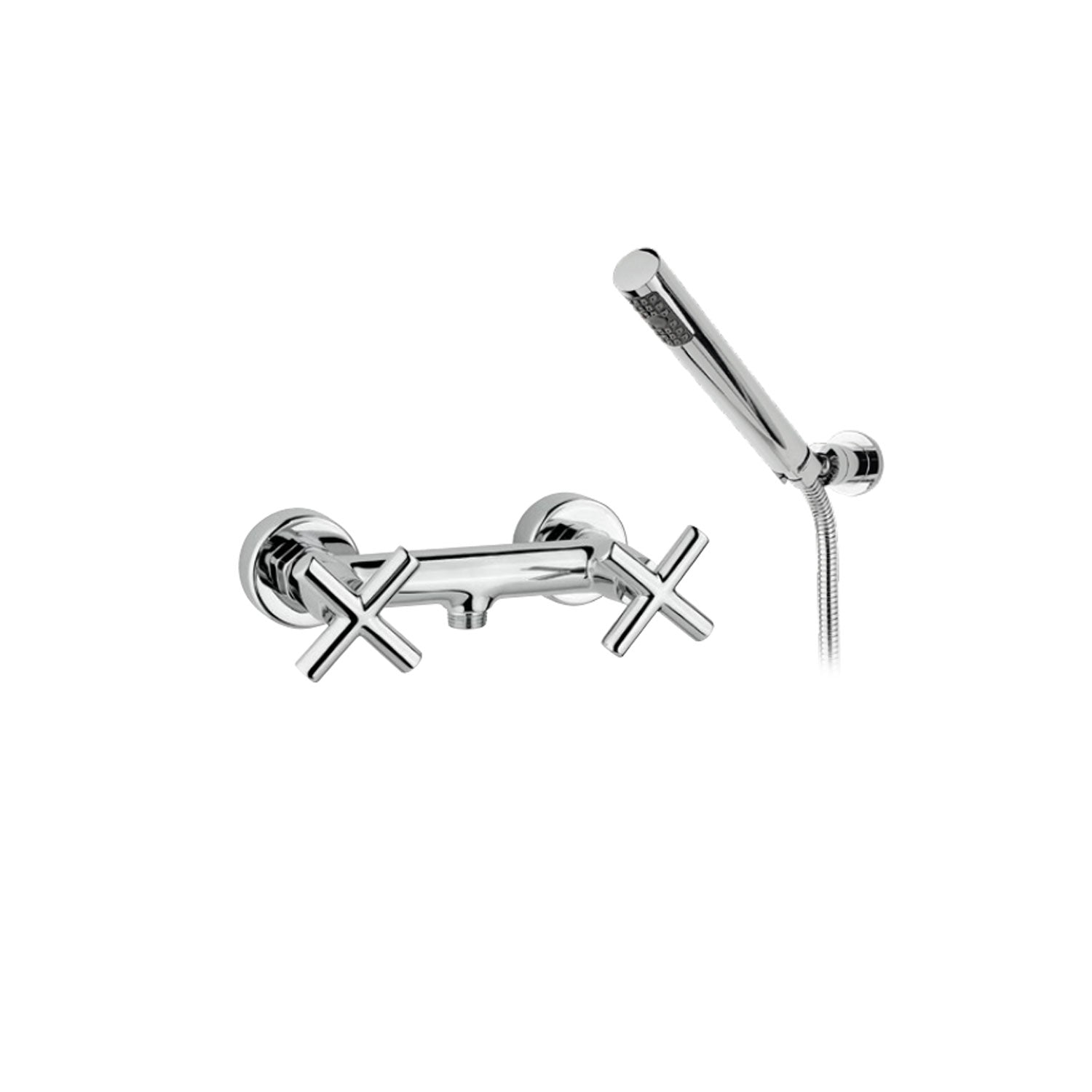 Kit miscelatori lavabo+bidet+doccia in ottone cromato collezione Sirio Keller Taps - fornito con doccino