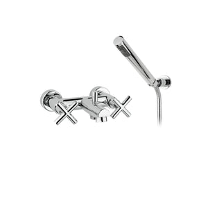 Kit miscelatori lavabo+bidet+vasca in ottone cromato collezione Sirio Keller Taps - rubinetti lavabo e bidet collo alto