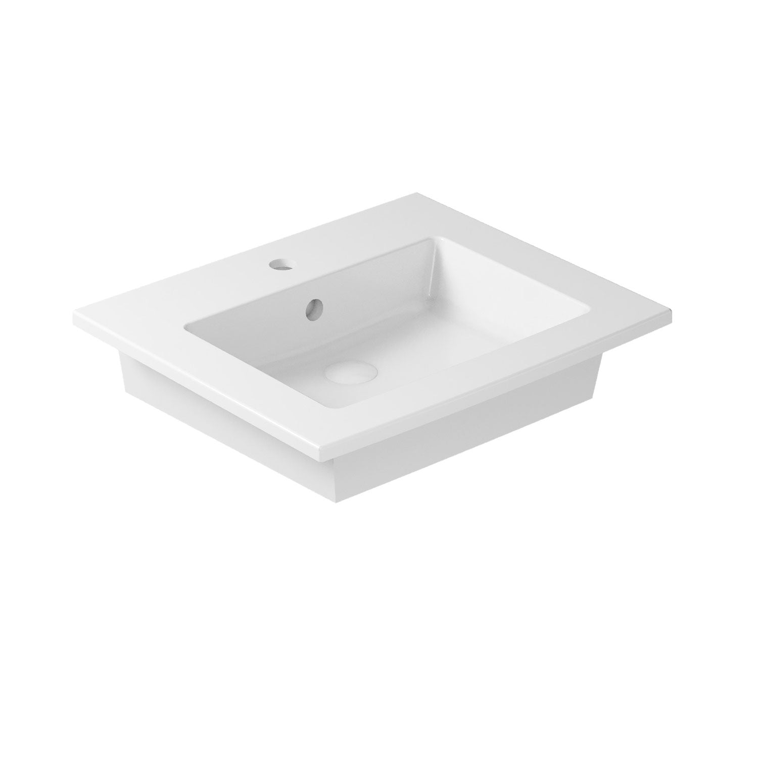 Lavabo ad incasso/sospeso serie Plus Design di Ceramica Galassia -  Bianco lucido 61x51cm