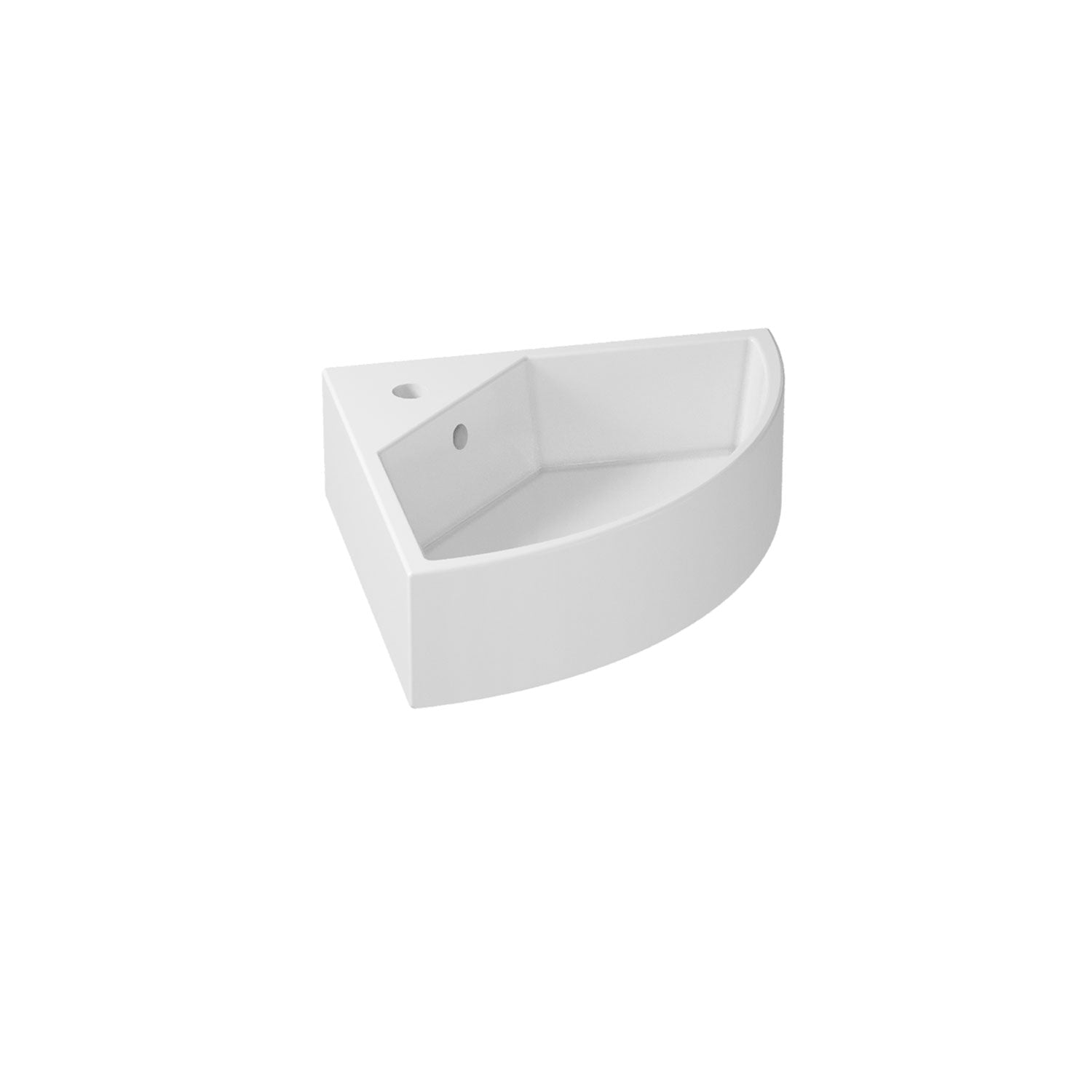 Lavabo angolare in ceramica serie M2 di Ceramica Galassia -  Bianco lucido 45cm