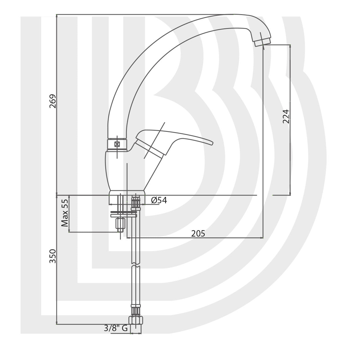 Miscelatore monocomando lavabo cucina con bocca girevole vecchio ottone