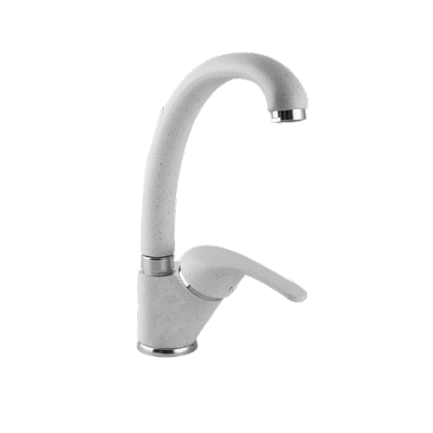 Miscelatore monocomando lavabo cucina con bocca girevole granito bianco