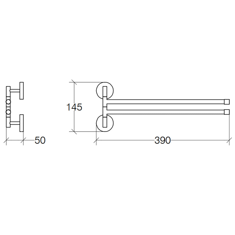 Porta Asciugamani doppio snodato Lineabeta collezione Duemila in ottone cromato