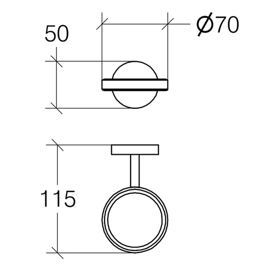 Supporto singolo per sostegno bicchiere portaspazzolino  in ottone cromato Lineabeta collezione Duemila