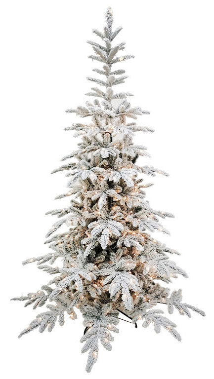 Albero di Natale Artificiale Innevato 210 cm 40 Rami con 300 LED Faggete del Gargano Verde