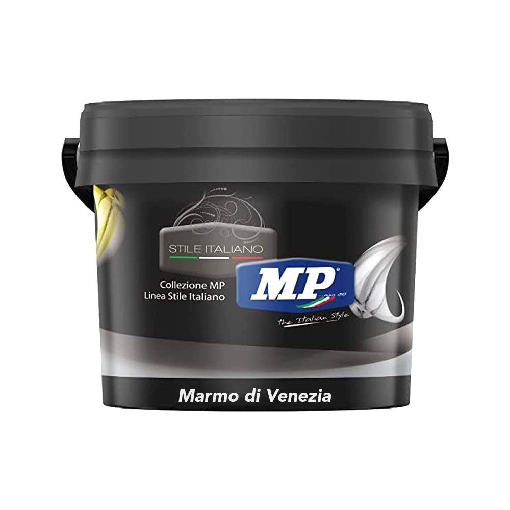 Marmo Di Venezia 5Kg-Rivestimento Minerale Naturale Bianco Base 'A' Con Effetto Spatolato Lucido-Colorificio Mp