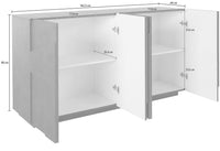 Credenza 4 Ante Battenti 162,4x44,2x86 cm Ping Ardesia