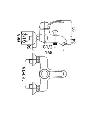 Miscelatore vasca completo bronzato vecchio ottone