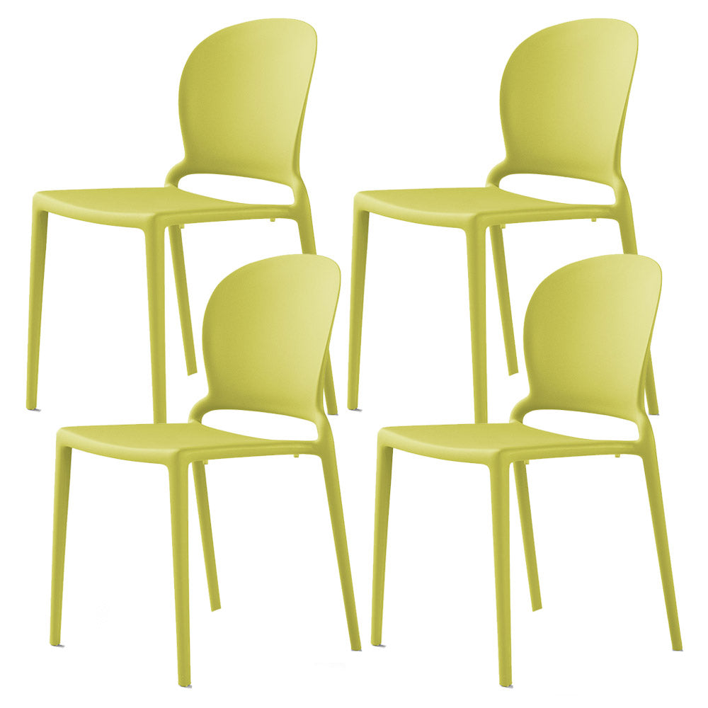 Set 4 Sedie Impilabili 83x48x55 cm in Polipropilene e Fibra di Vetro Jasmine Giallo Limone