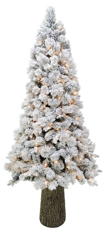 Albero di Natale Artificiale Innevato 240 cm 63 Rami con 350 LED Abete Verde