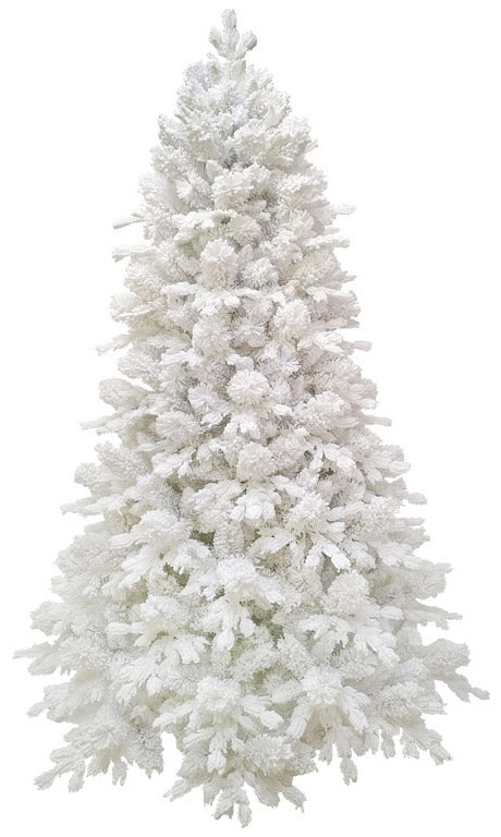 Albero di Natale Artificiale 270 cm 93 Rami  Bianco Floccato del Gargano