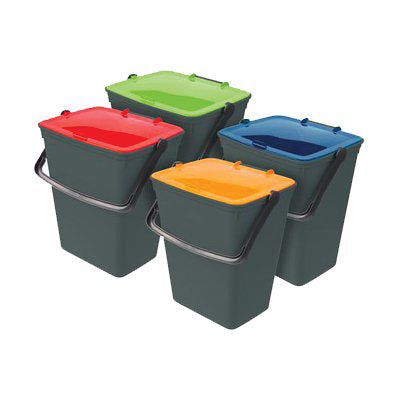 Pattumiera immondizia ecologico set 4 colori mix lt 15 cm 31x27 h.cm 41 