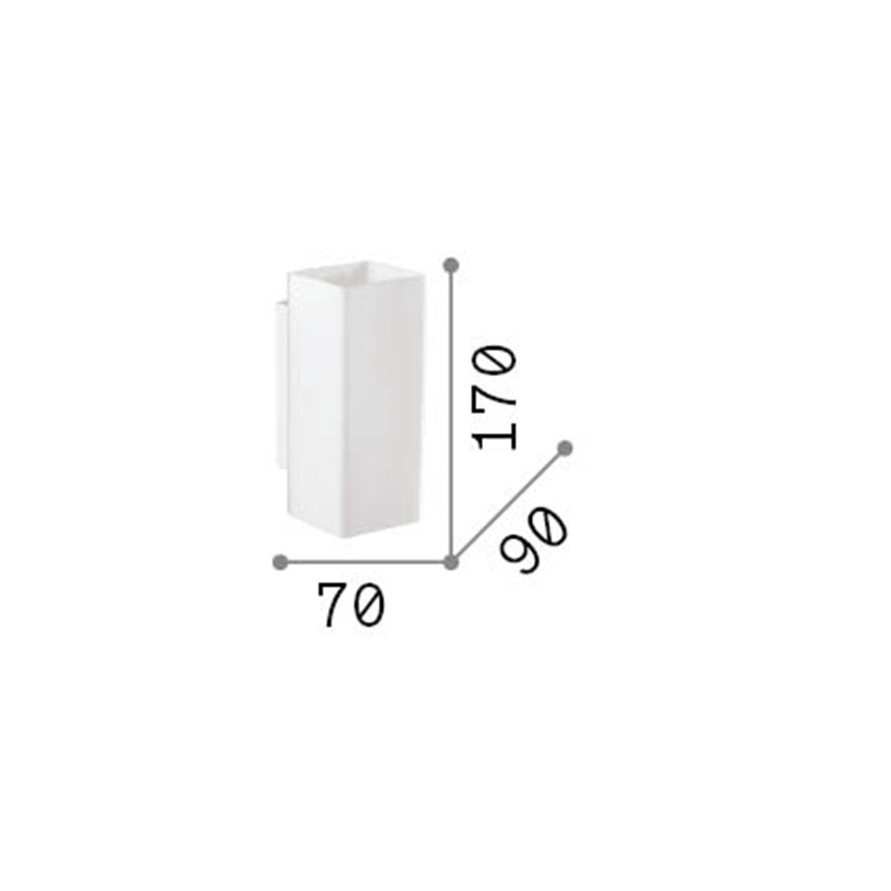 Applique Moderna Square Paul Metallo Bianco 2 Luci 3W 3000K Luce Calda