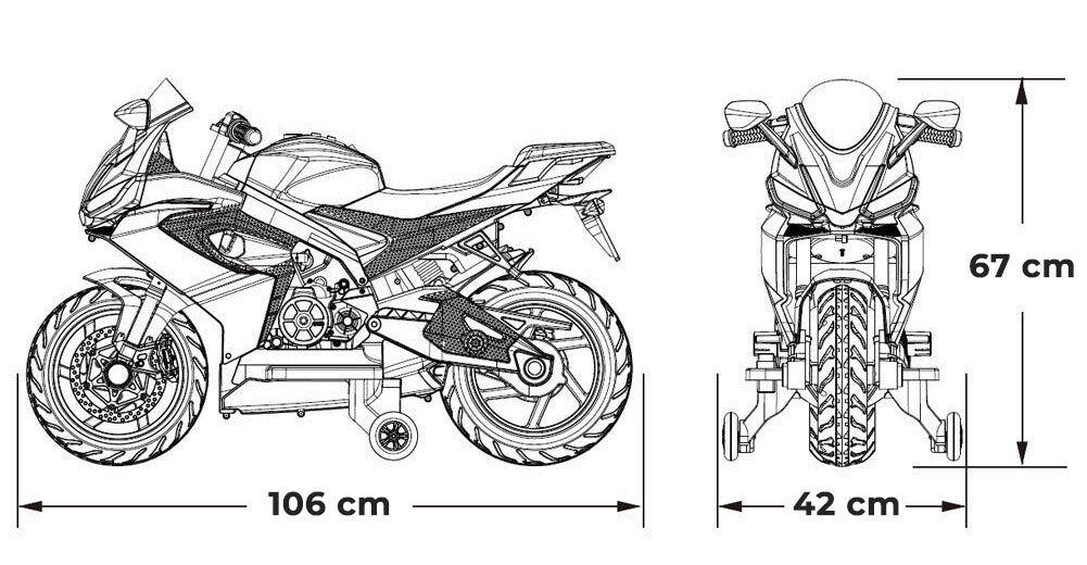 Moto Elettrica per Bambini 12V con Licenza Aprilia RS660 Nera